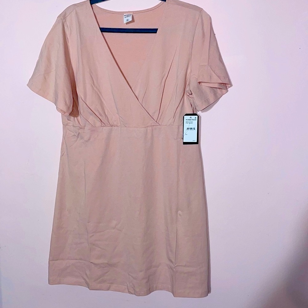 NWT Melrose and market pink smoke color 100% organic cotton drees size large - Picture 1 of 6
